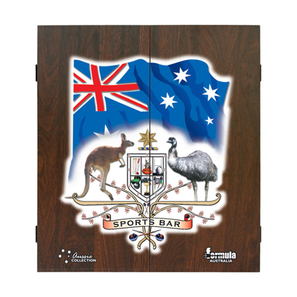 Armadietto per freccette con stemma australiano dello Sports Bar