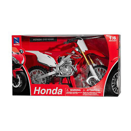 Newray 1:6 Diecast Honda CRF450R Dirty Bike (Red & White)