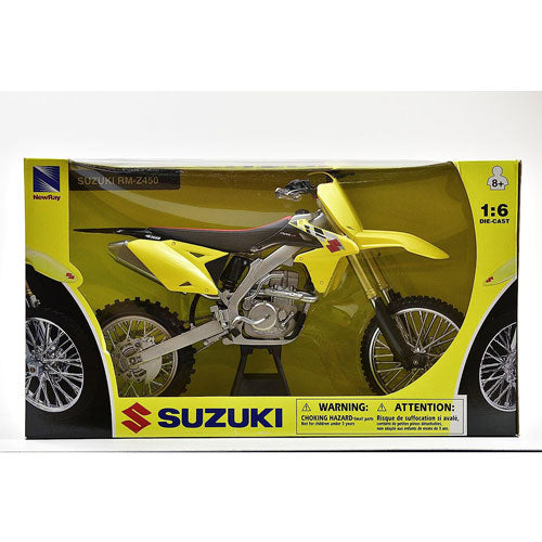 Newray 1:6 Diecast Suzuki RM-Z450 Dirty Bike (Yellow)