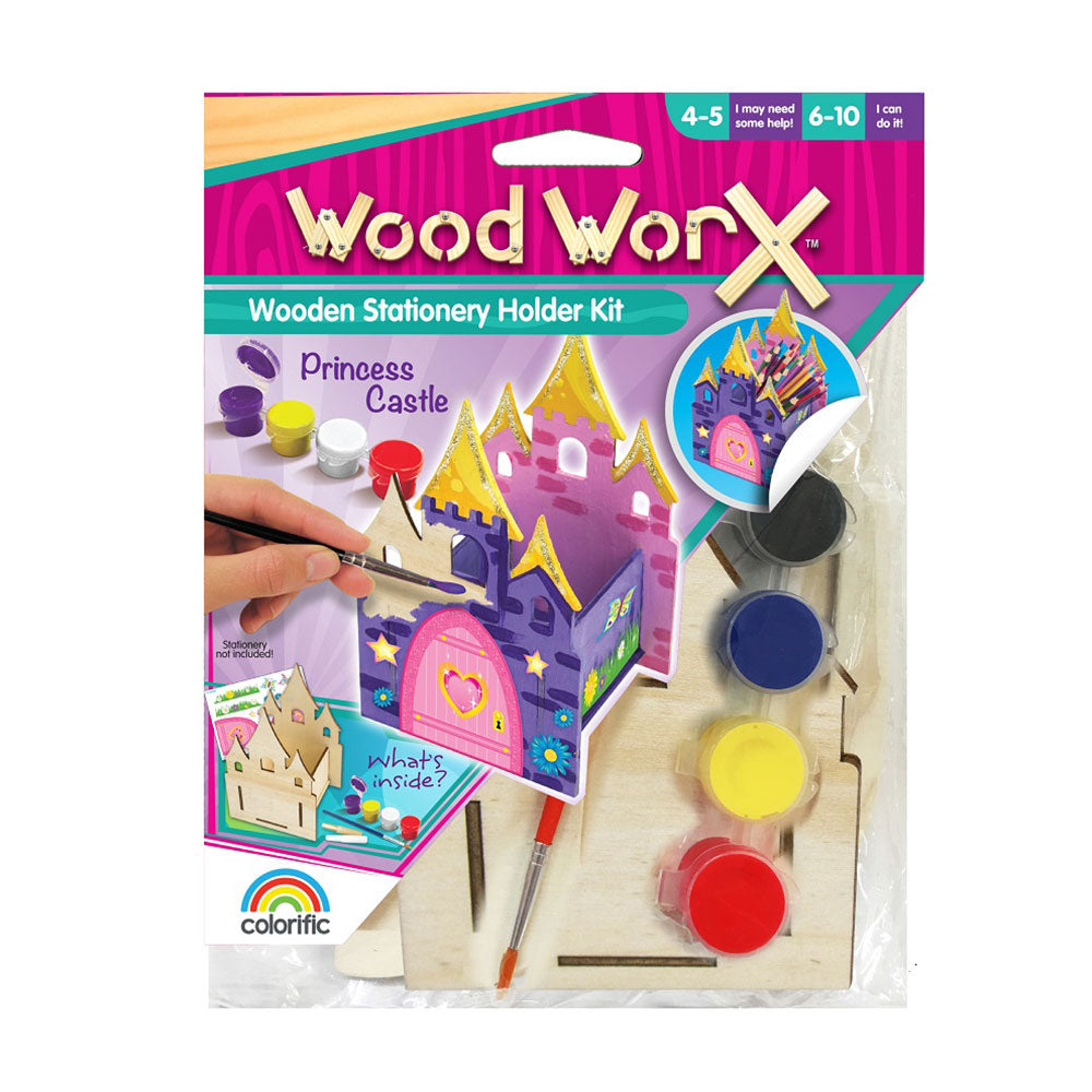 Colorific Wood Worx Castle Stationery Holder Craft Kit