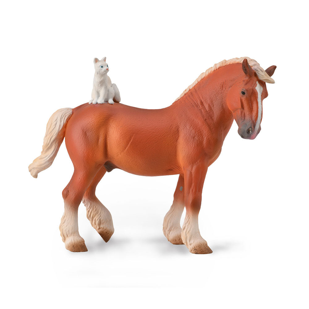 CollectA Draft Horse with Cat Figure (Extra Large)