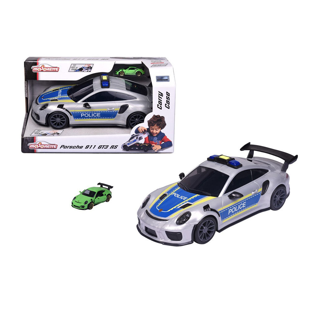 Majorette Porsche 911 Carry Case Police with Mini Car