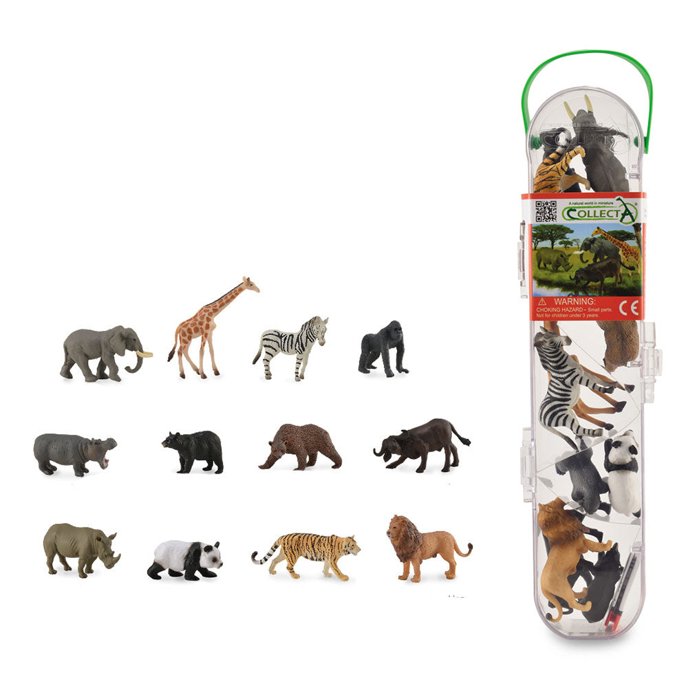 CollectA Wild Life Animal Figures in Tube Gift Set (12pcs)