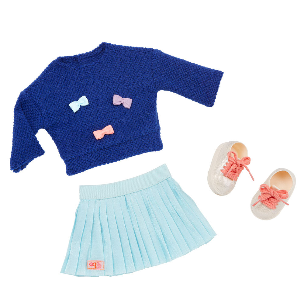 Our Generation Sweater with Bright Bows Doll Outfit
