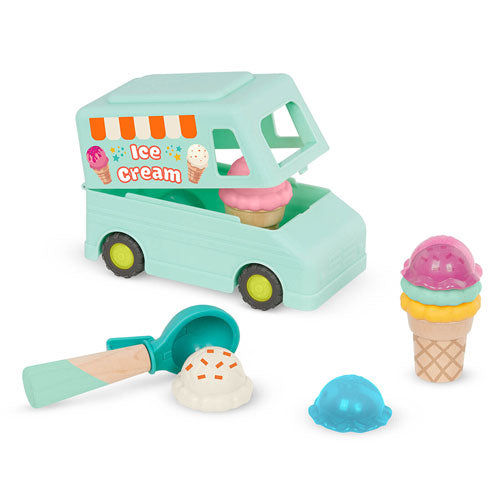 Camión de helados de juguete con forma de bola dulce.