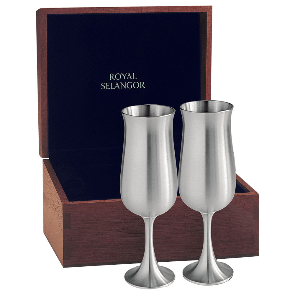 Royal Selangor Champagne Flute Pair with Gift Box 18cL