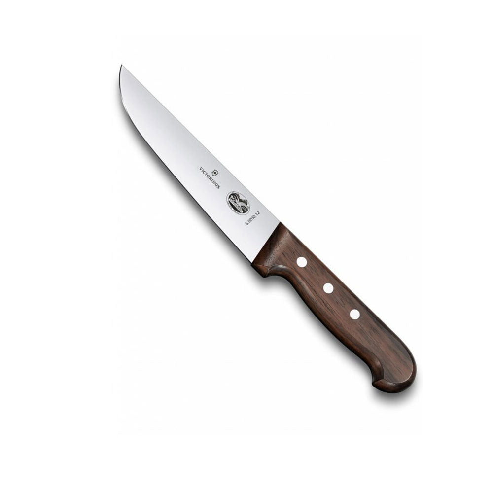 Straight Back Blade Butcher Knife w/ Rosewood Handle