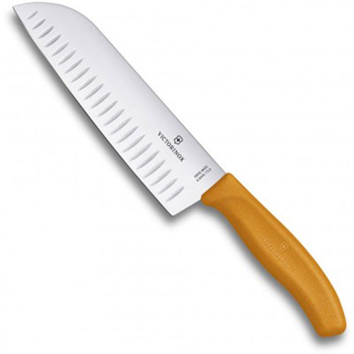 Classic Fluted Wide Blade Santoku Knife Blister 17cm
