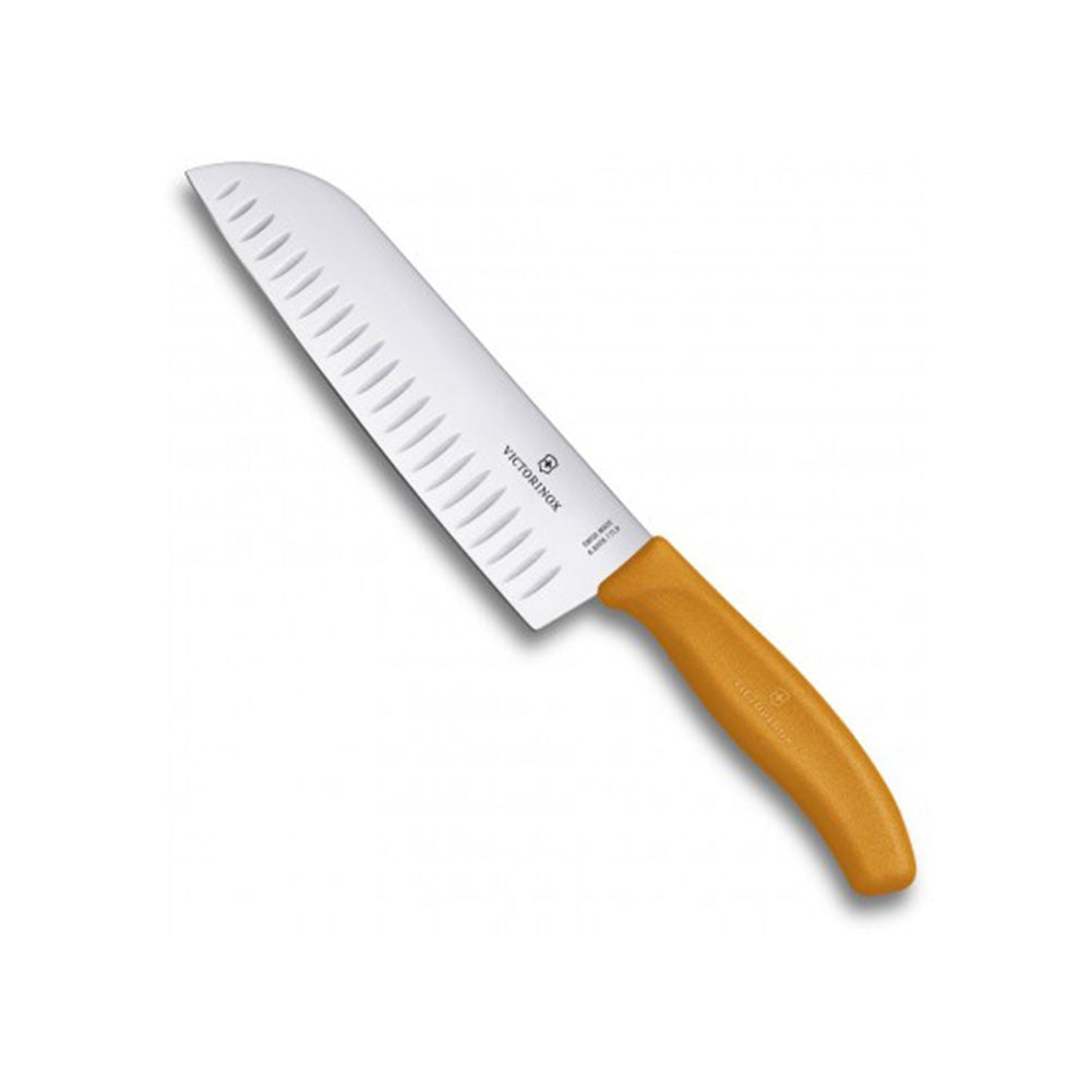 Classic Fluted Wide Blade Santoku Knife Blister 17cm