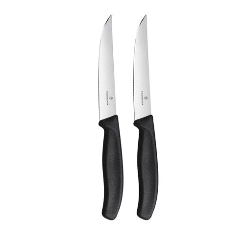 Wide Blade Straight Edge Steak Knife 12cm (Black)