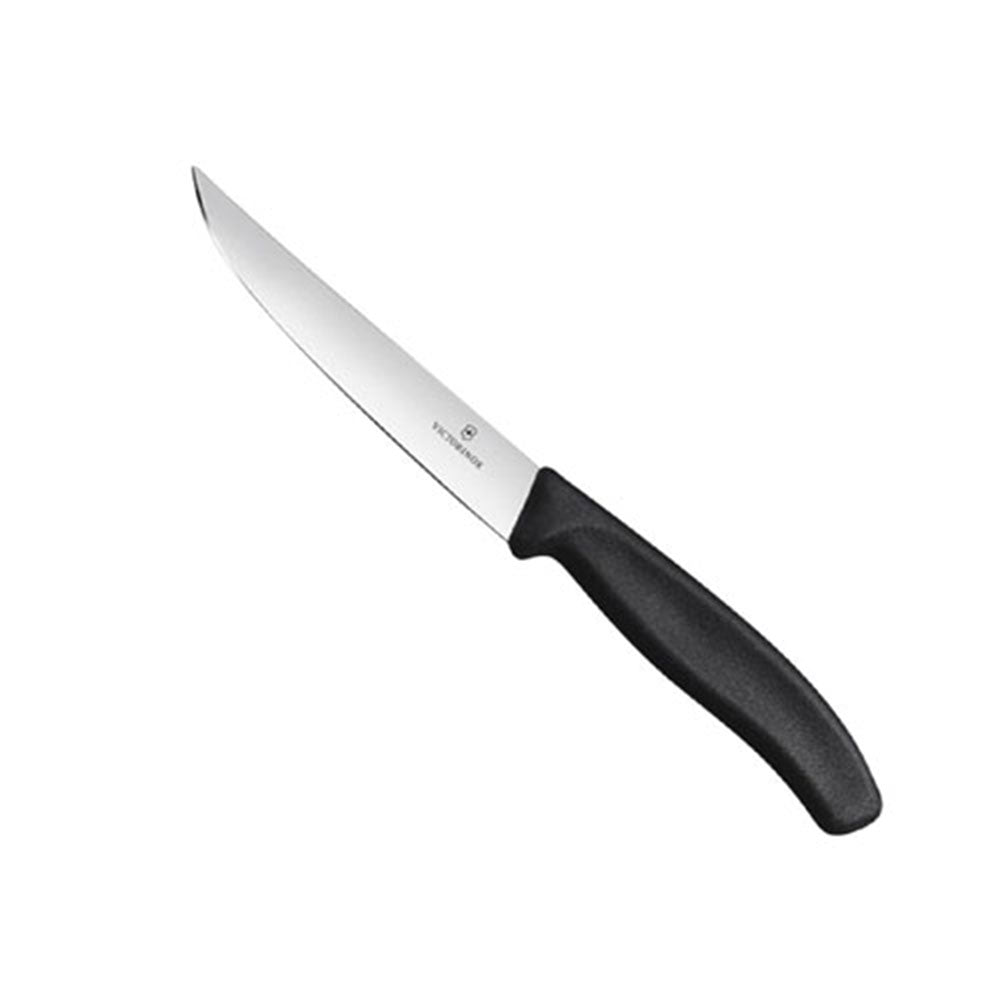  Steakmesser mit breiter Klinge und gerader Kante, 12 cm (schwarz)