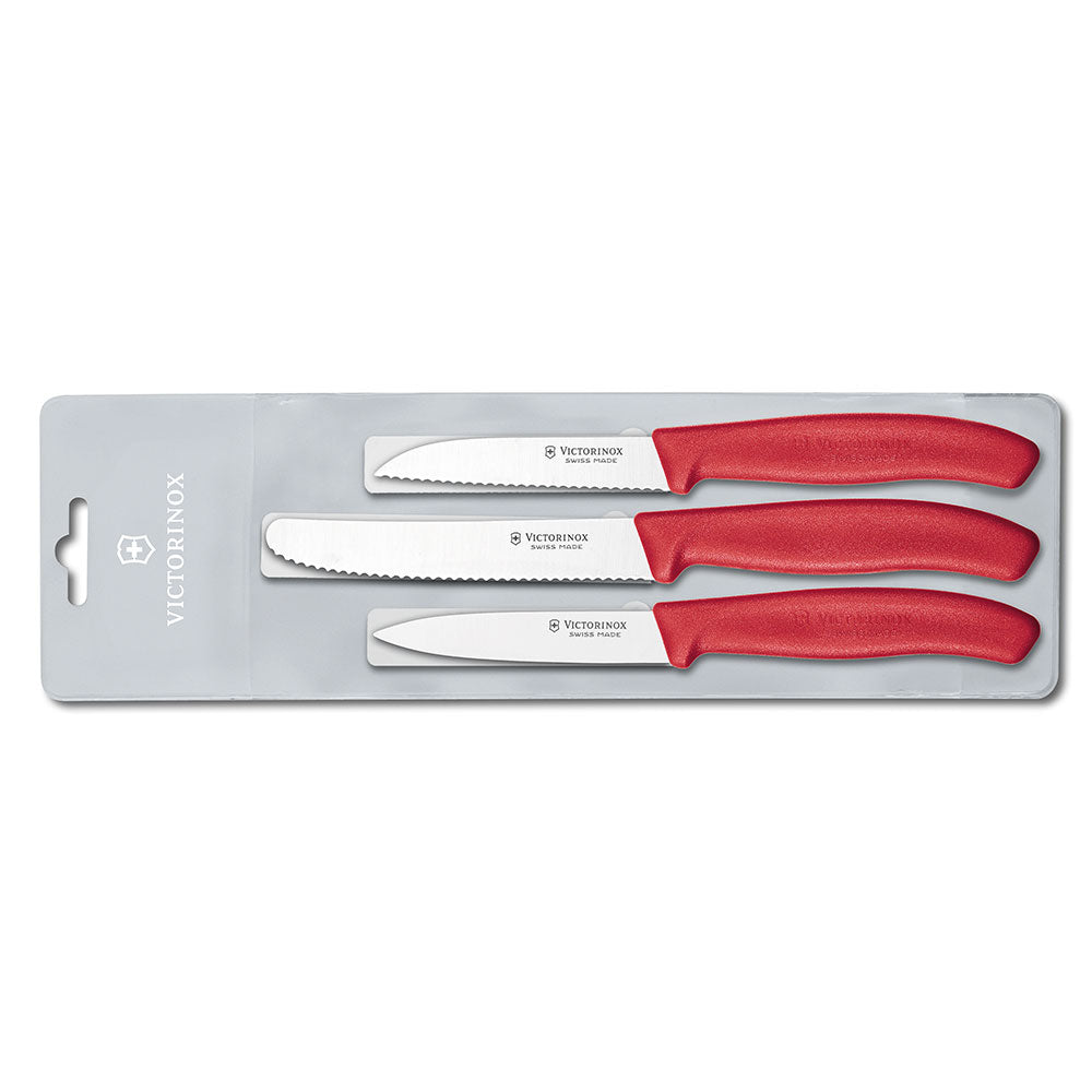 Classic Paring Knife Set 3pcs (Red)