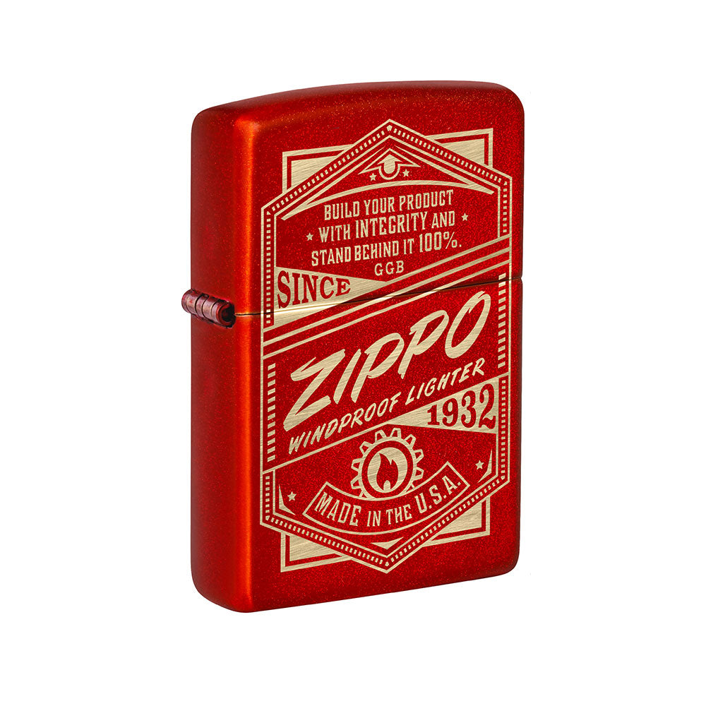 Zippo It Works Design Windpoof Lighter (Metallic Red)