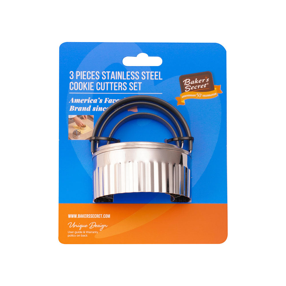 Bakers Secret tainless Steel Cookie Cutter (Set of 3)