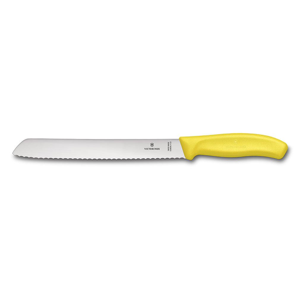 Classic Wavy Edge Blade Bread Knife 21cm (Yellow )