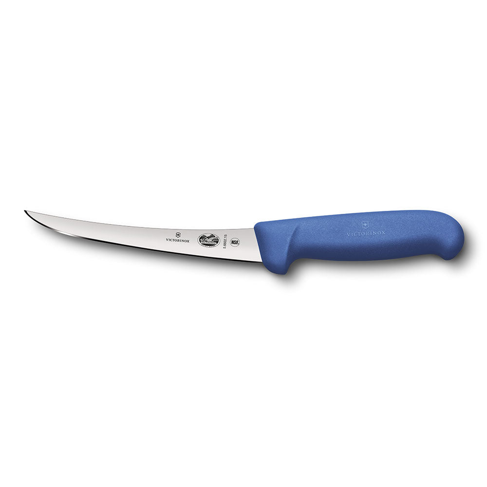 Fibrox Curved Narrow Blade Boning Knife 12cm (Blue)