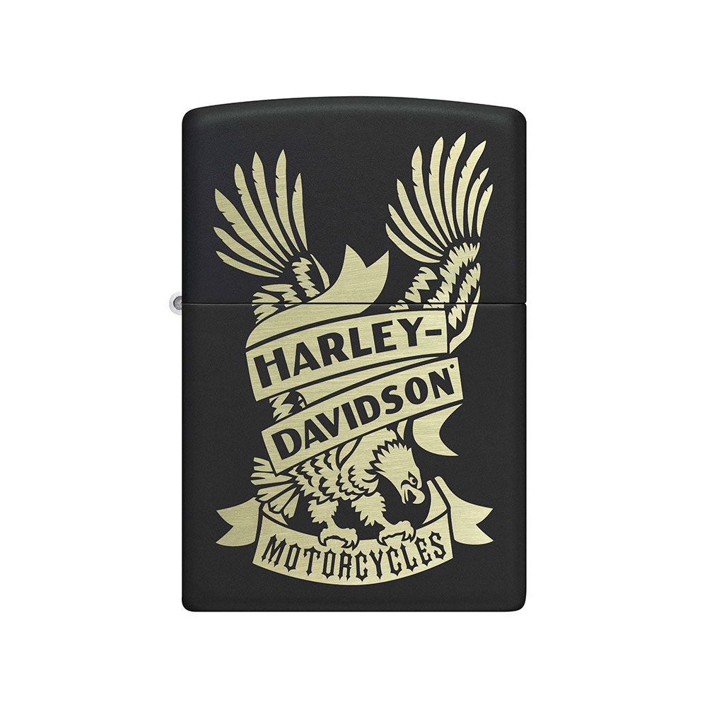  Zippo Harley Davidson Mattschwarzes Feuerzeug
