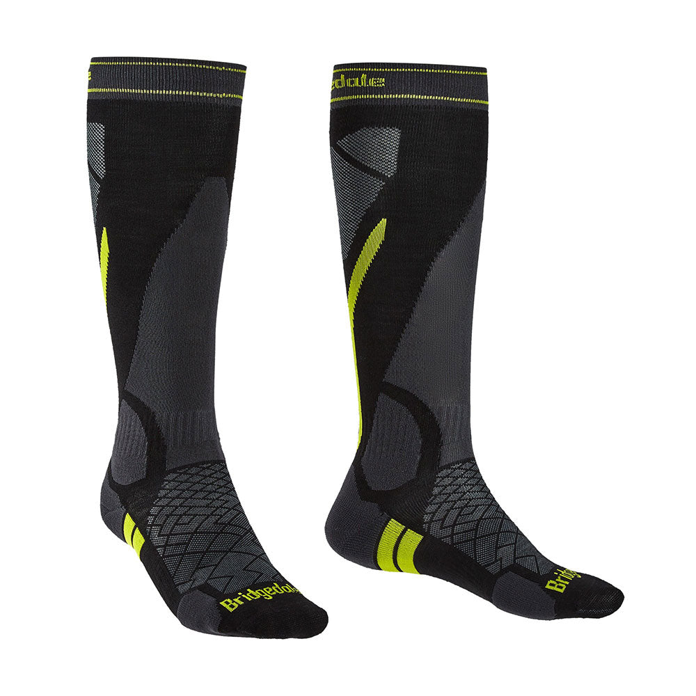 Ski Lightweight Merino Performance Socks Small (Black/Lime)