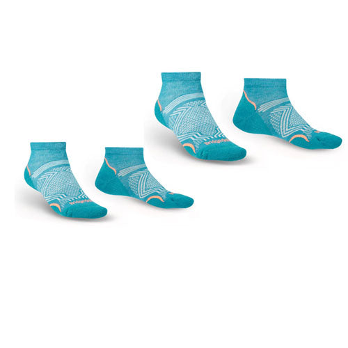 Low Cut Hike Ultralight T2 Coolmax Sokker for kvinner (blågrønt)