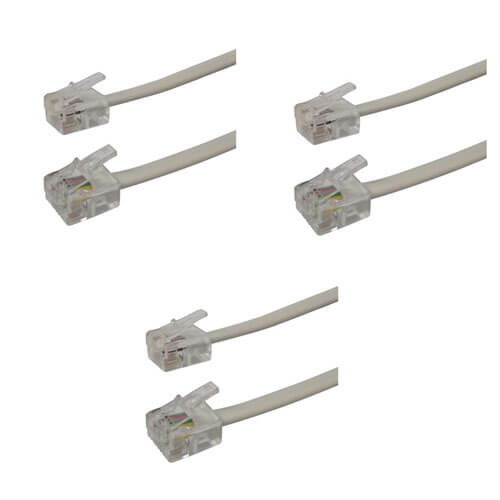 Cable conector a conector RJ12 de 6 posiciones y 4 conductores