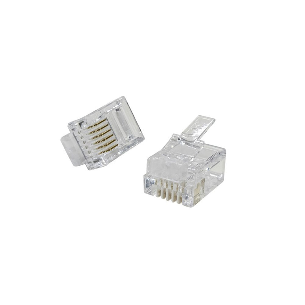 RJ12 Telephone Plugs for Stranded Cable 50pcs