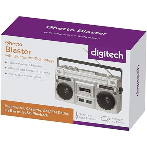 Ghetto Blaster med Bluetooth kassetteafspiller og radio