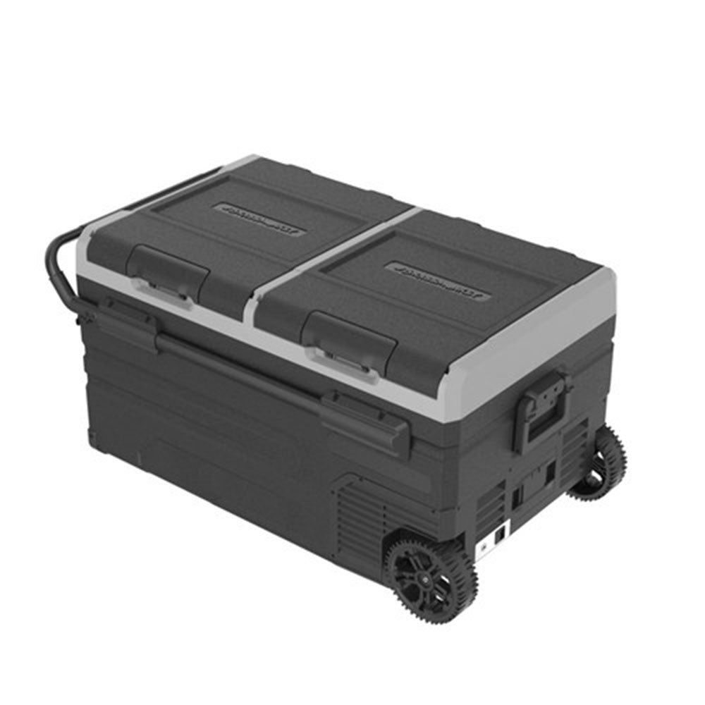  Tragbarer DualZone-Kühl-/Gefrierschrank mit niedrigem Profil und Rädern