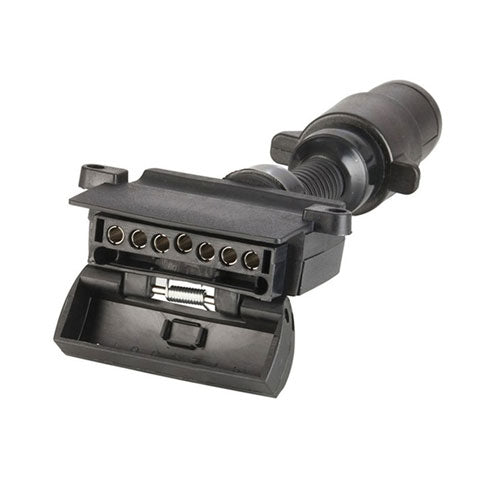 Trailer Adaptor 7 Pin Round Plug to Flat Socket