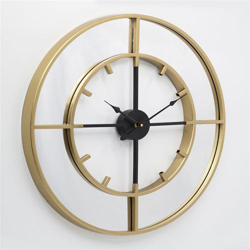 Luxurious Mirror Bronze Wall Clock with Mute Mode