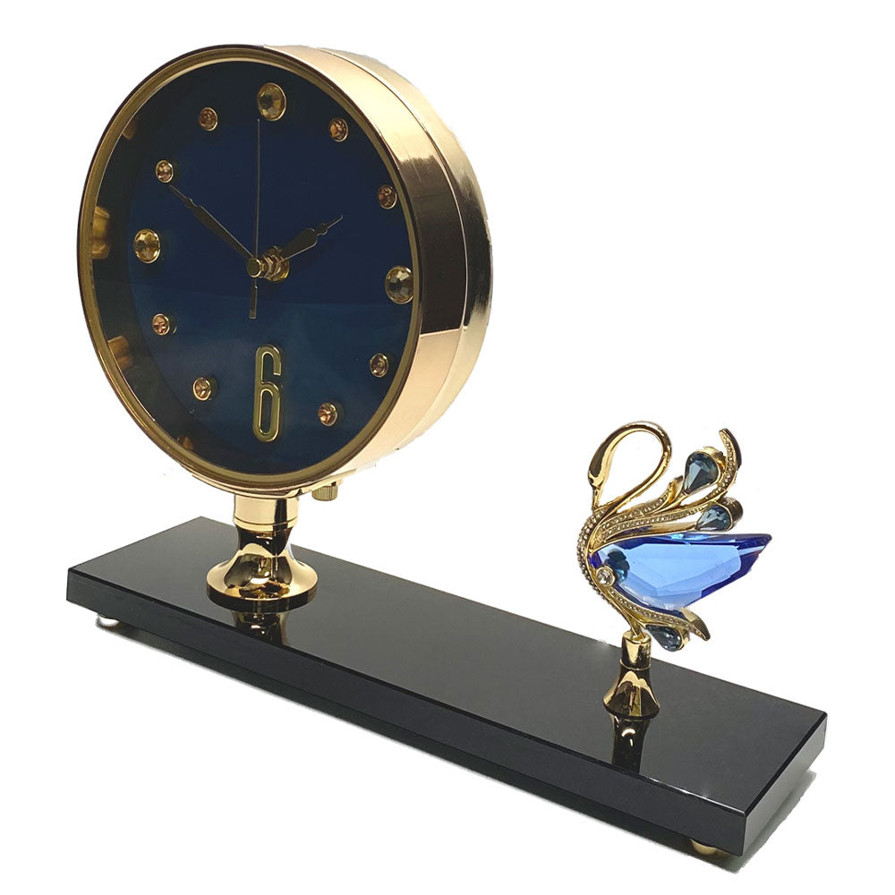 Premium Crystal Swan Design Table Clock
