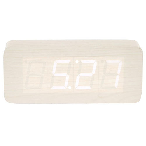 Large LED Wood Cuboid Table Clock