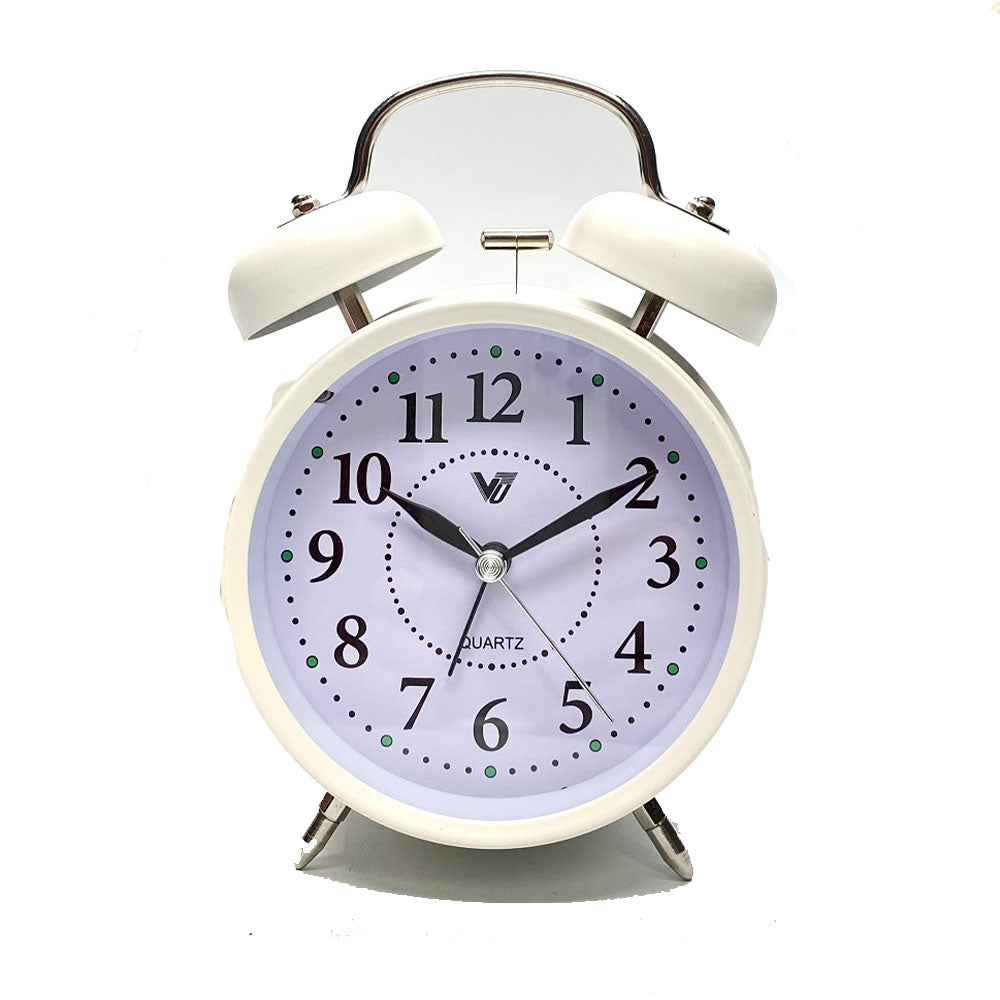 Metal Twin Bells Table Alarm Clock with Light