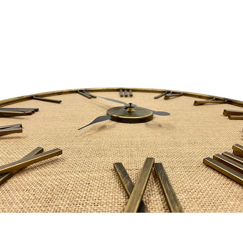 Luxurious Linen Dial Bronze Roman Numerals Wall Clock