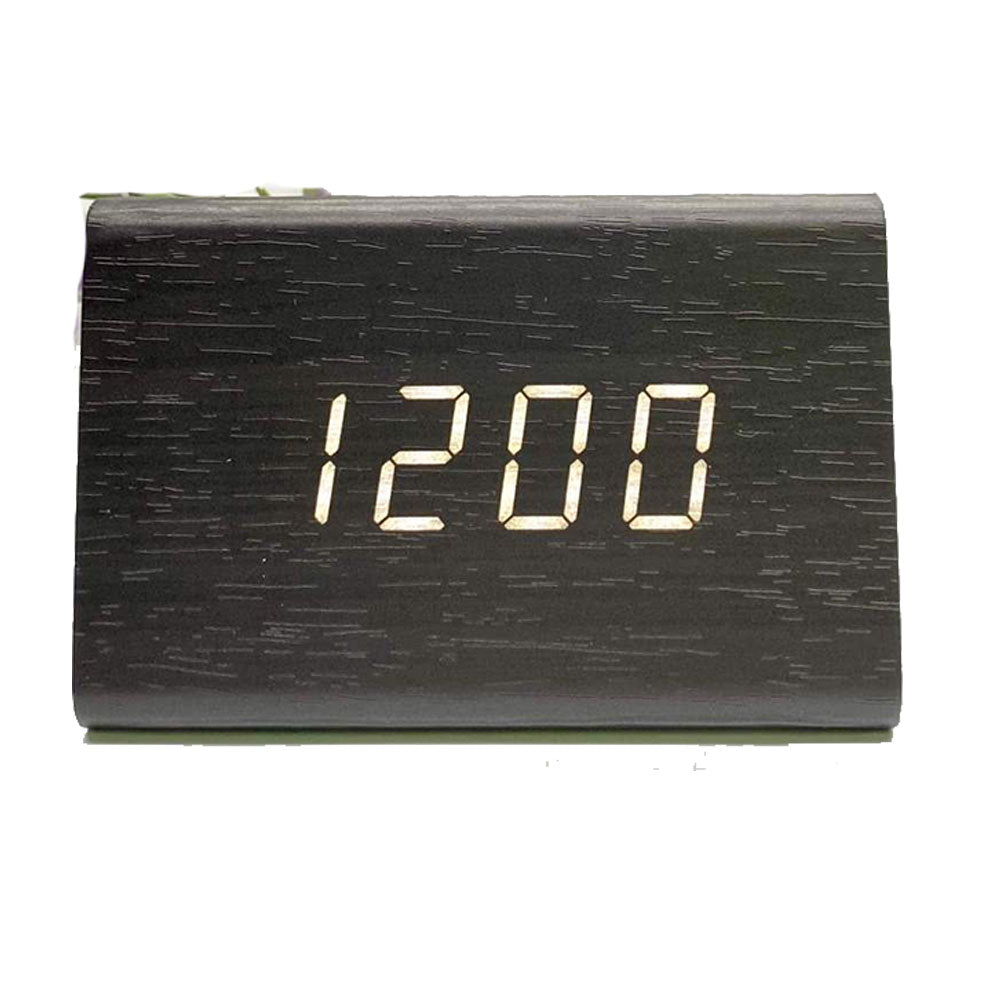 Wooden Tri Bar LED Table Clock
