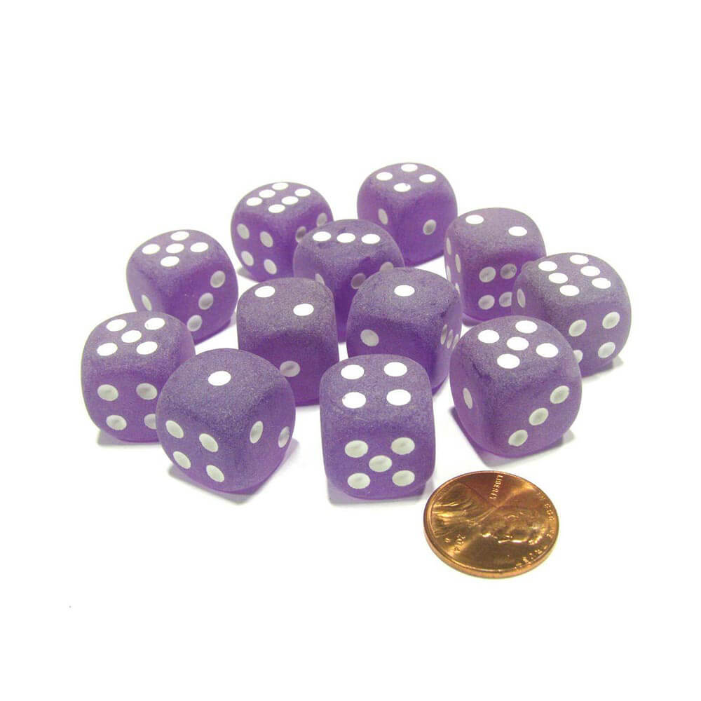 D6 Dice Frosted 16mm (12 Dice)