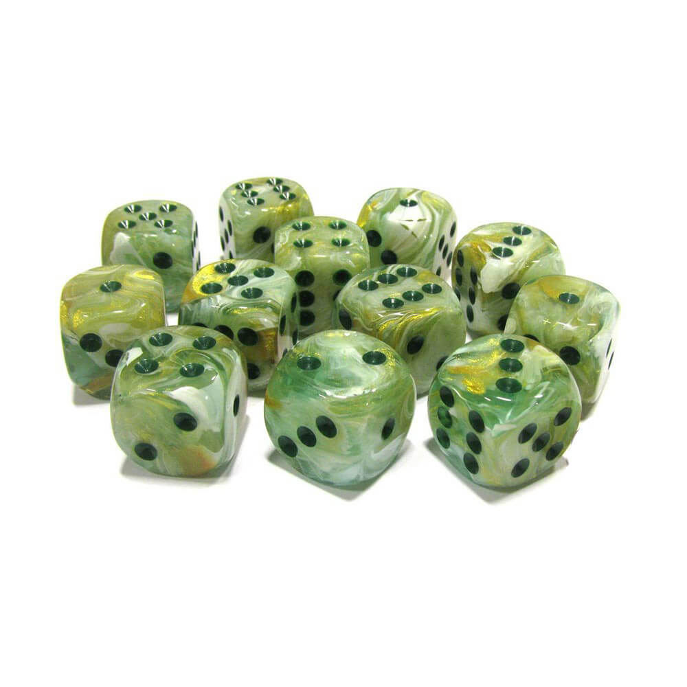 D6 Dice Marble 16mm (12 Dice)