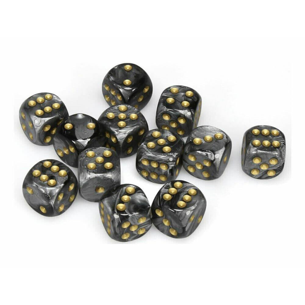 D6 dobbelstenen 16 mm (12 dobbelstenen)