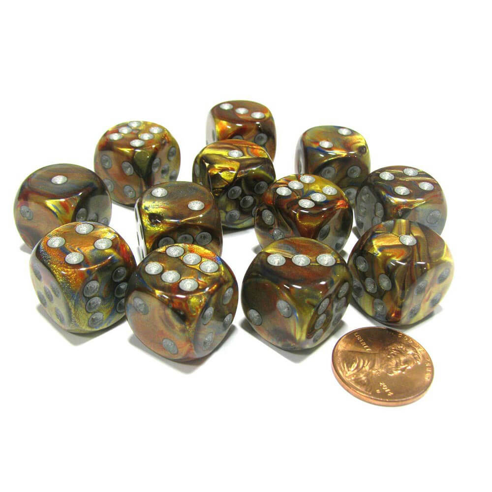 D6 dobbelstenen 16 mm (12 dobbelstenen)