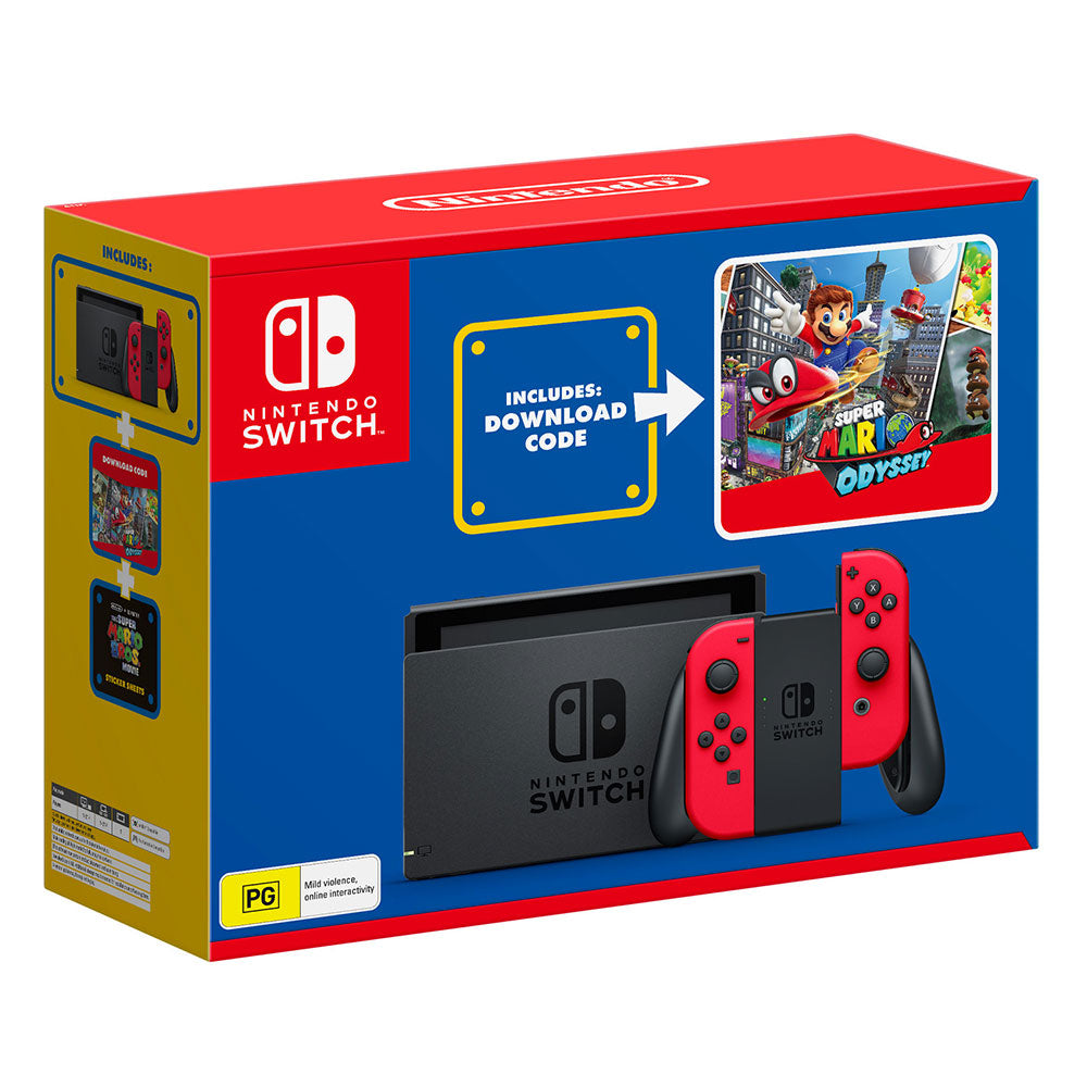 Nintendo Switch Console + Super Mario Odyssey DL Code Bundle