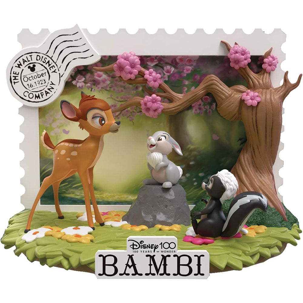 Figura de bambi del 100 aniversario Disney del escenario del reino de las bestias
