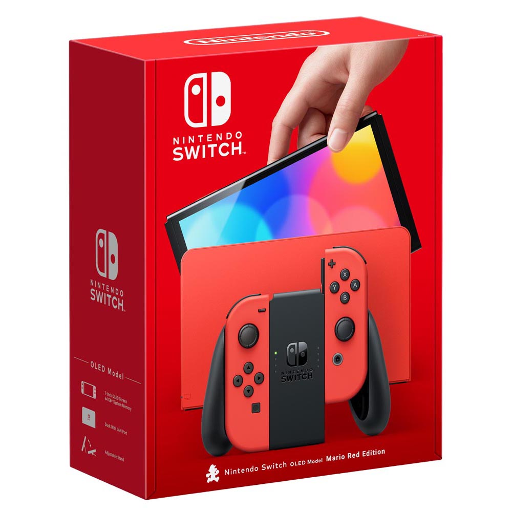Swi nintendo switch oled modell konsoll: mario red edition