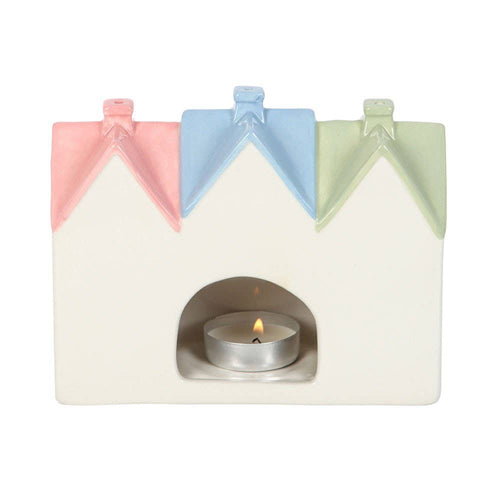 Pastel House Ceramic Incense Cone Burner and Tealight Holder