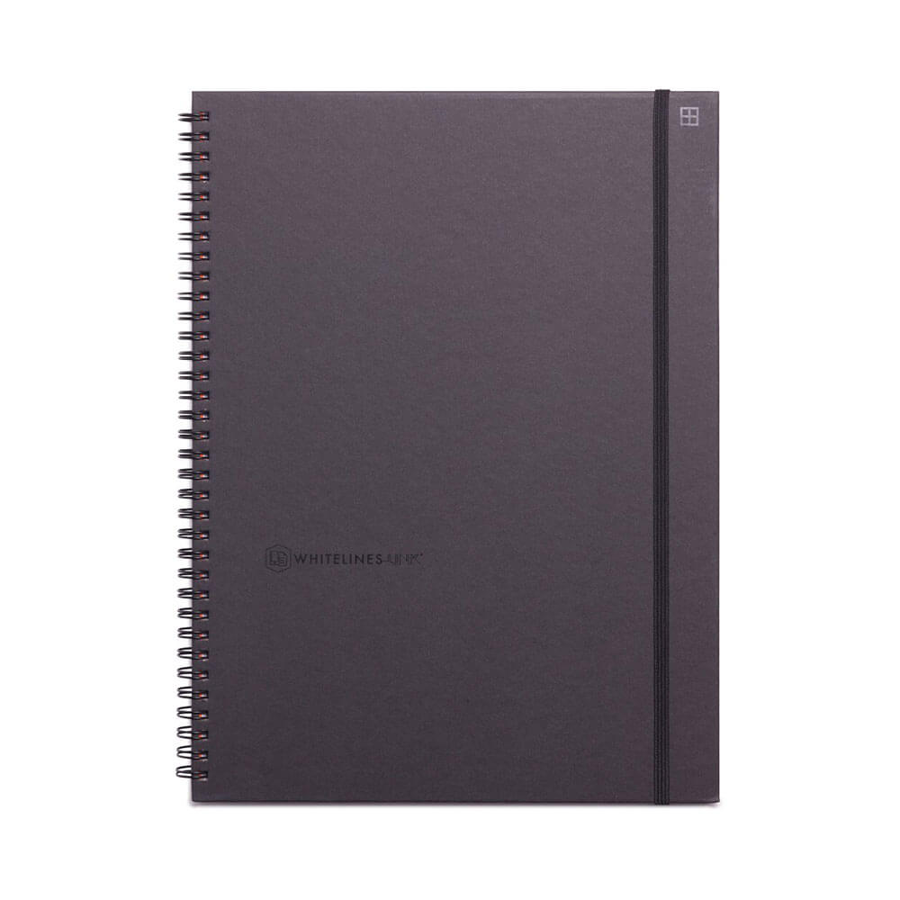 Whitelines Spiral Notebook A4 Black 160 page