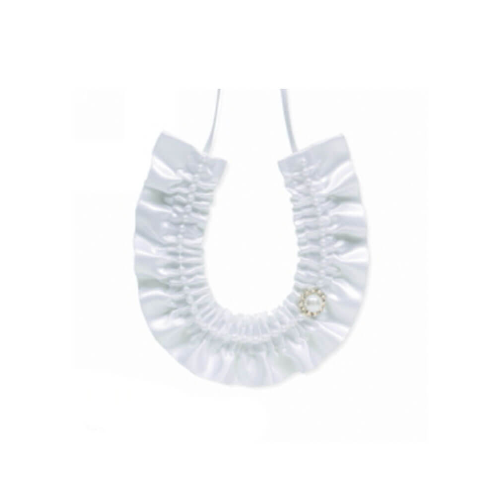 ME-Hochzeitsanhänger „Hufeisen mit Perle und Diamanten“ (Weiß)