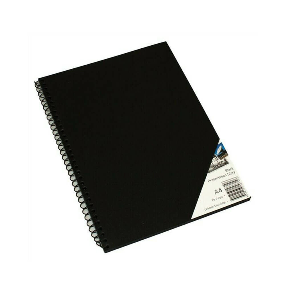Quill Spiral Visual Art Diary, schwarzes Papier (45 Blätter)