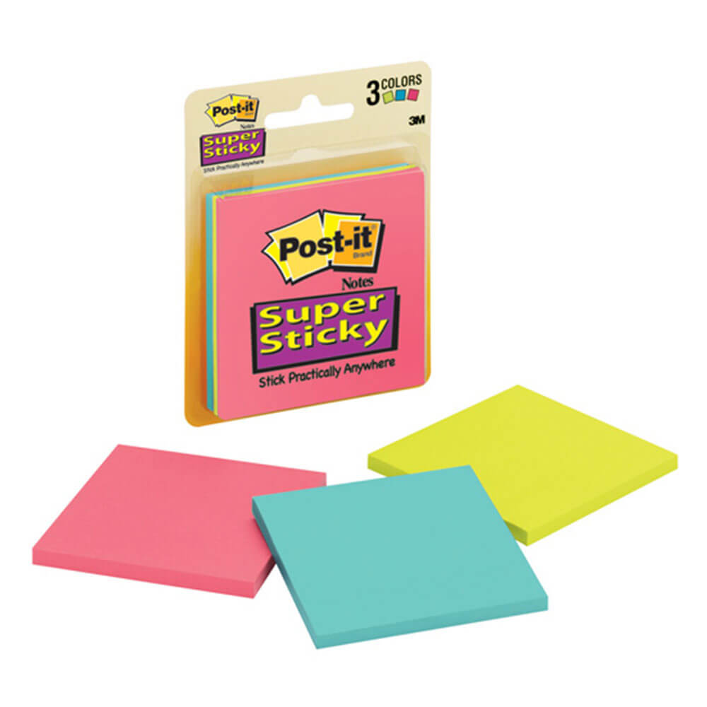 Post-it Super Sticky Notes 76x76mm (3 Blöcke)