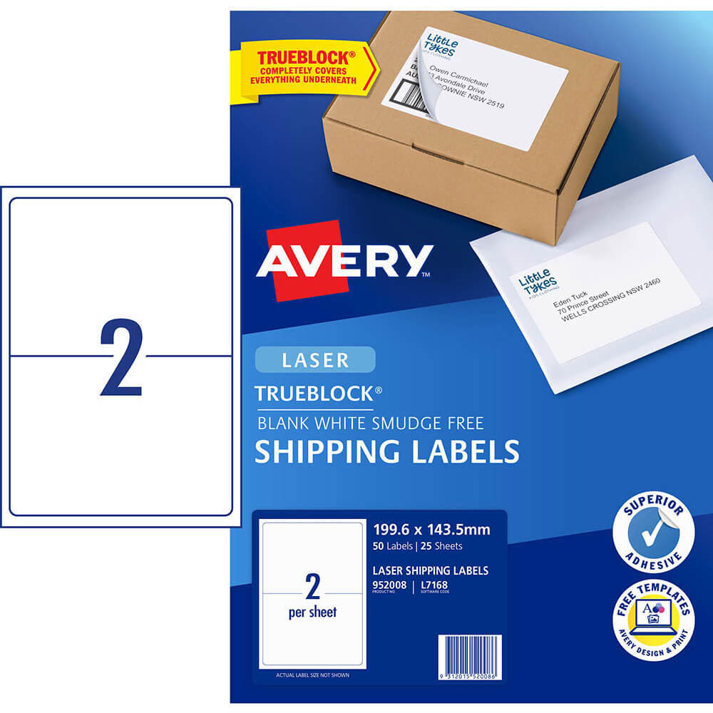 Etiquetas de remessa a laser Avery (50pcs)