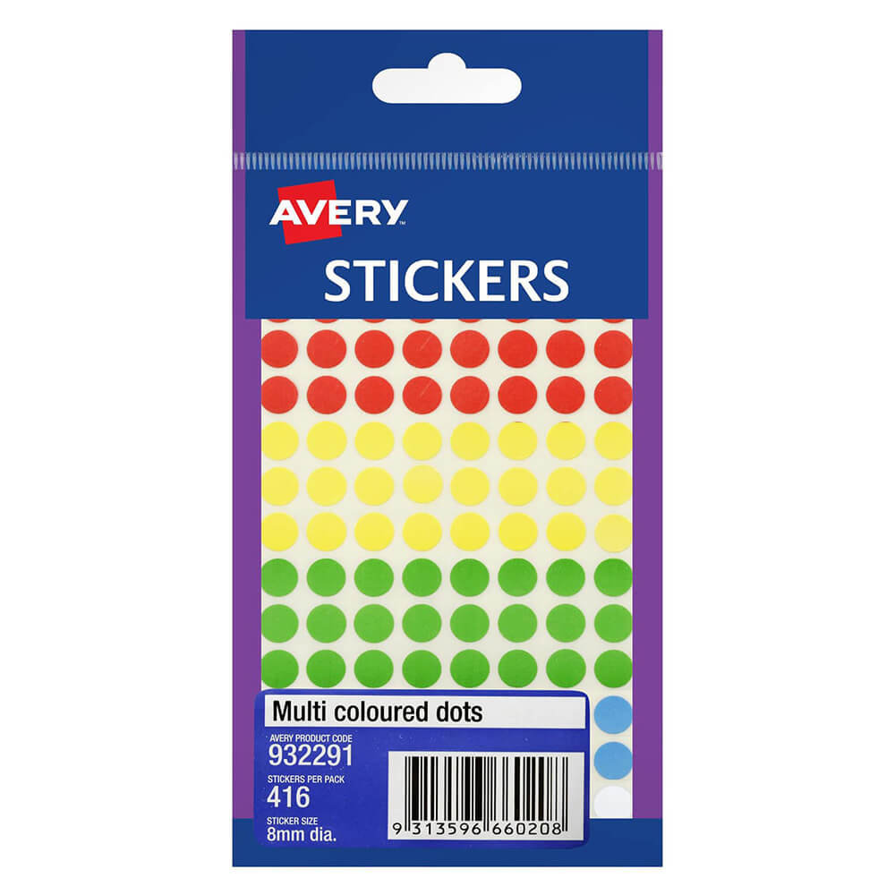 Avery F/P Dot Label 8mm (Pack of 10)