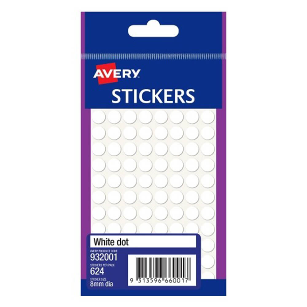 Avery F/P Dot Label 8mm (Pack of 10)