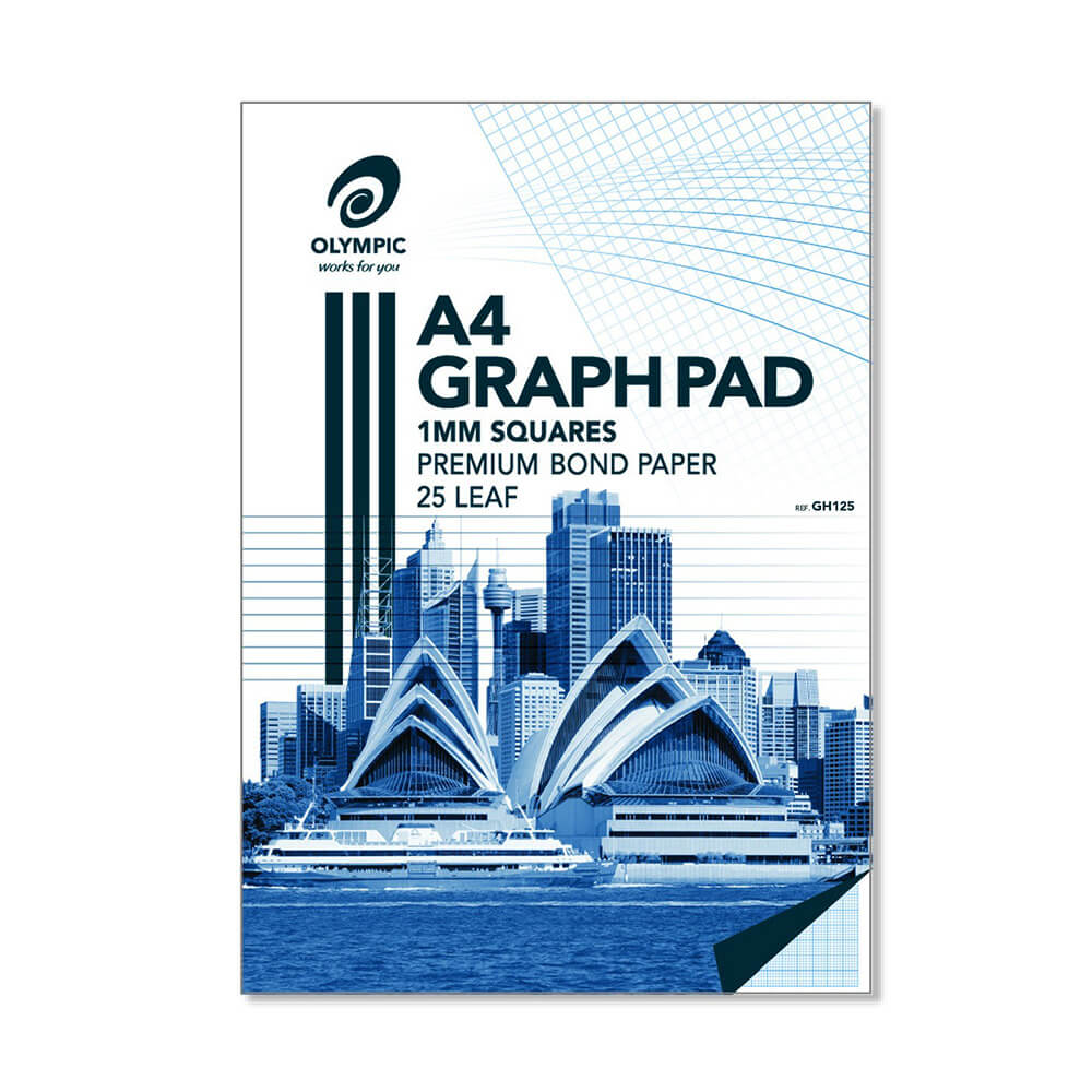 Olympic 7-Holed A4 Top Padded Graph Pad 5pk (25-Leaf)
